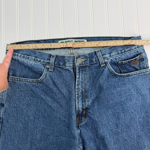 Harley-Davidson Mens Jeans 36x34 (Actual 35x33)  Denim Straight Leg Med Wash - Picture 3 of 9